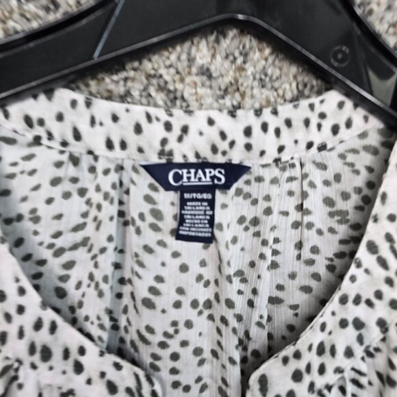 Chaps Top Womens Plus 1X White Sheer Crinkle Blouse V-Neck Flutter Sleeve Ladies - Picture 6 of 7